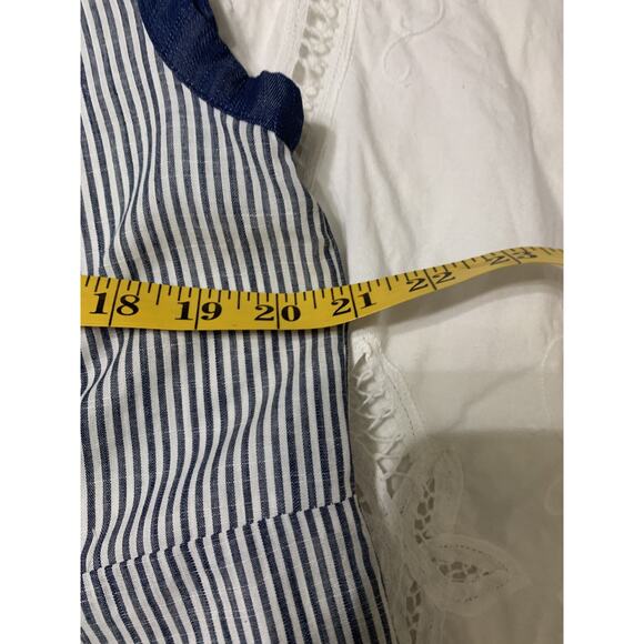 Savanna Jane Embroidered Blue Striped Dress Large Sheath Knee Length Boho Hippie - Picture 4 of 8